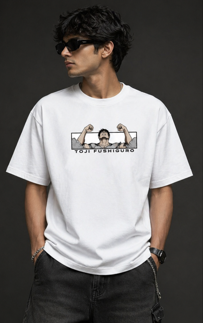 Toji Fushiguro Oversized T-Shirt – Anime Streetwear Back Print Edition