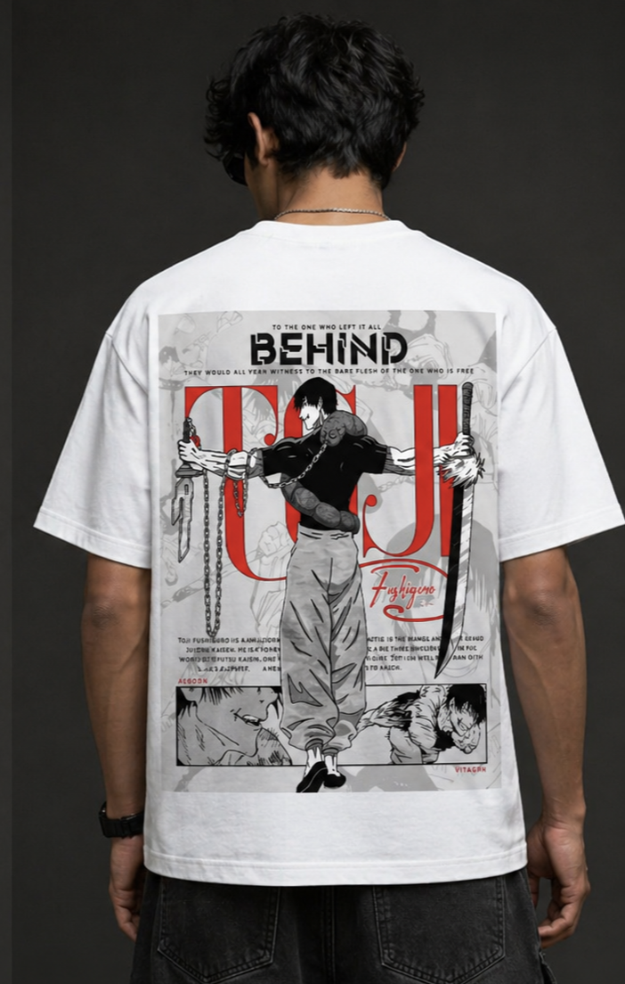 Toji Fushiguro Oversized T-Shirt – Anime Streetwear Back Print Edition