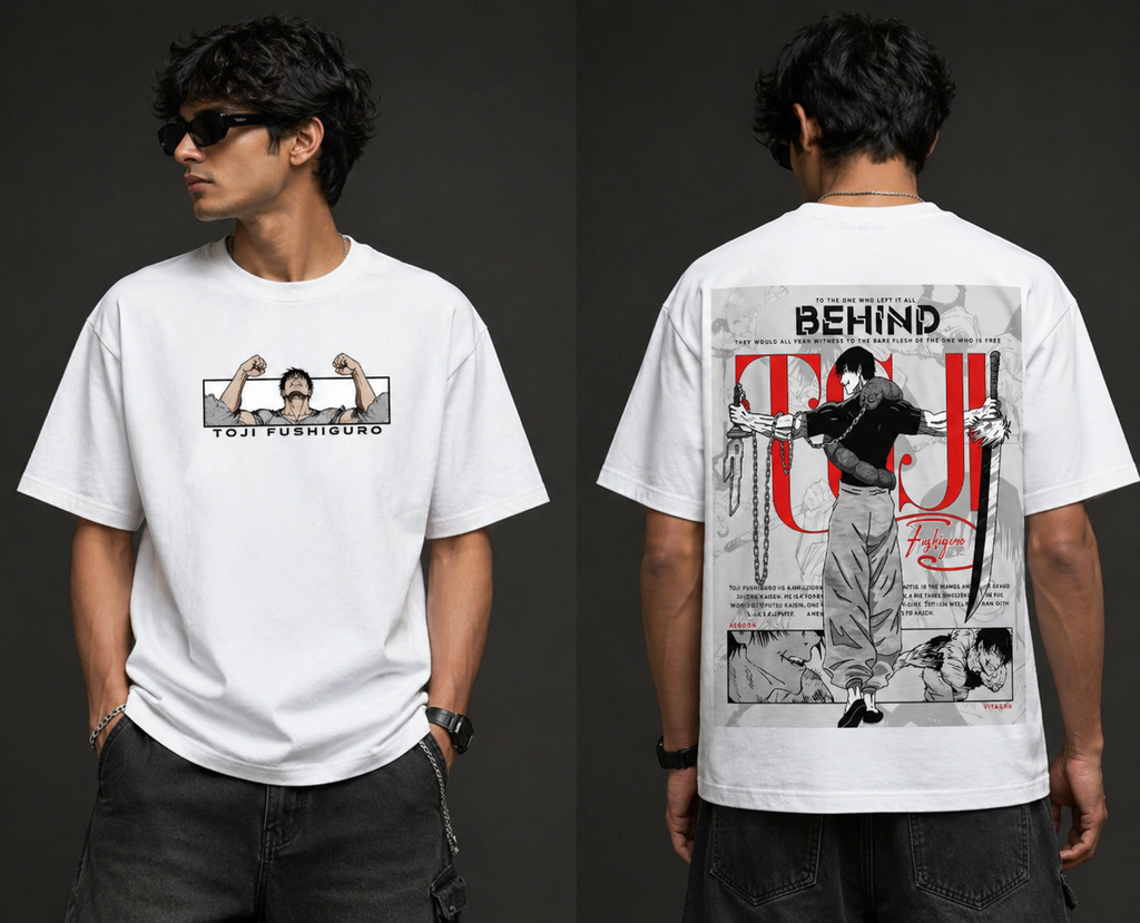 Toji Fushiguro Oversized T-Shirt – Anime Streetwear Back Print Edition
